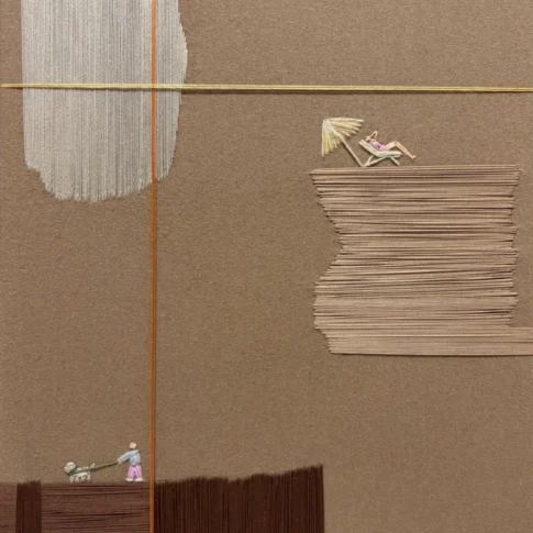 다규미, 실의 온도 - 8 -, 50.0×40.0cm, wool-polyester yarn, cotton, cashmere, and angora on canvas, 2026