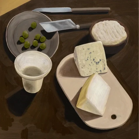 승지원, Cheese, 80.3×65.1cm, oil and merino wool on canvas, 2025